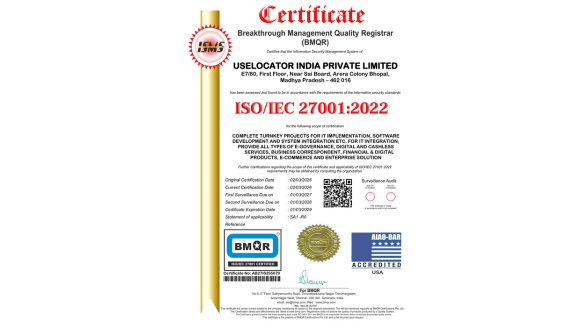 ISO/IEC 27001:2022 certificate